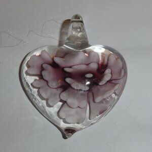 Floral Glass Heart Pendant